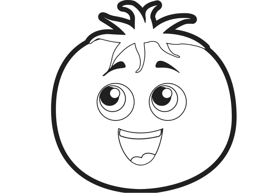 Coloring page Funny tomato Print